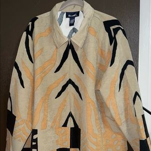 ‘Denim & Co.' Stretch Moleskin Animal Print Shirt Jacket. (Plus)